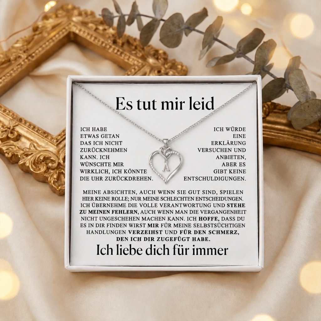 Entschuldigungsgeschenk für sie – Herzanhänger mit Initialen für deine Liebste