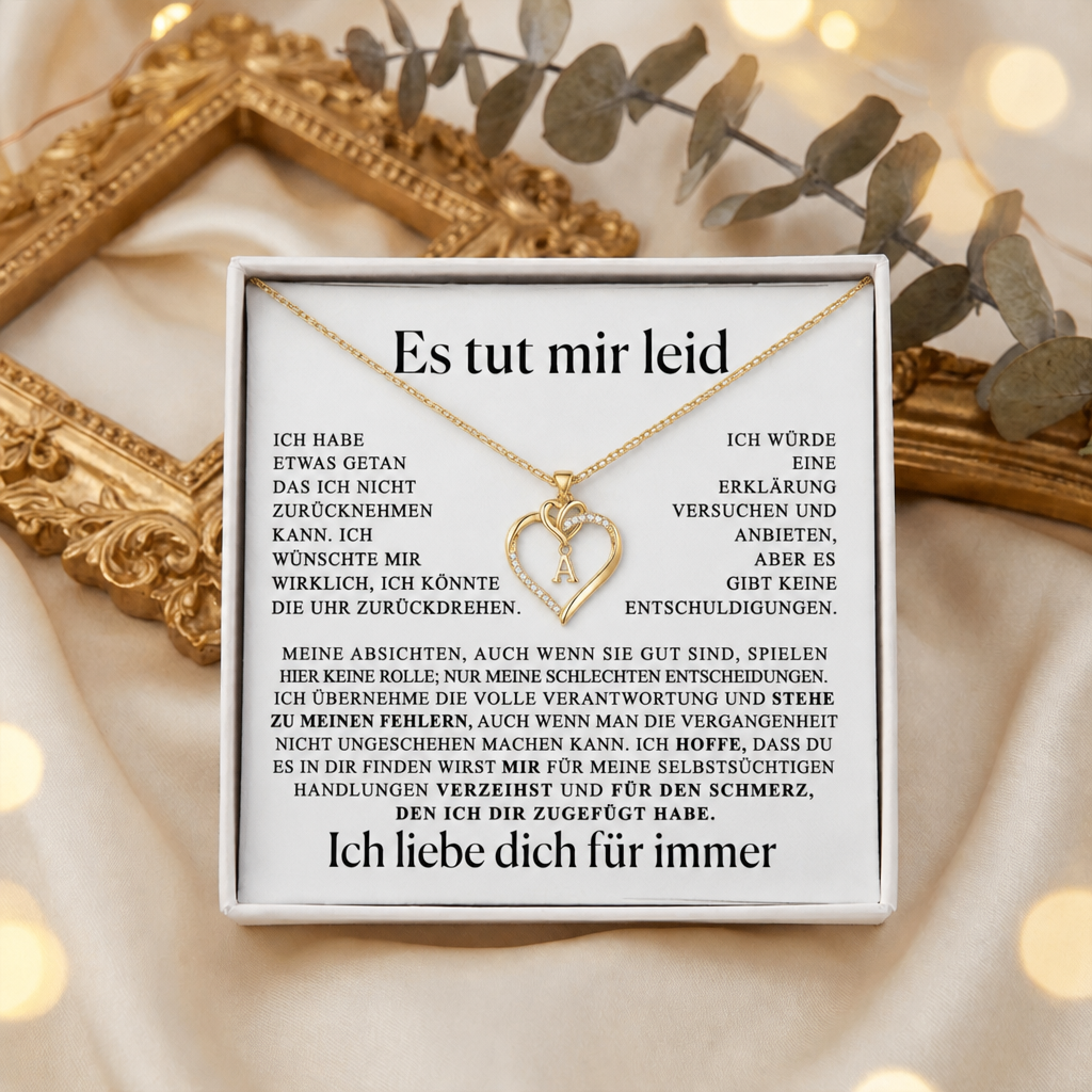 Entschuldigungsgeschenk für sie – Herzanhänger mit Initialen für deine Liebste