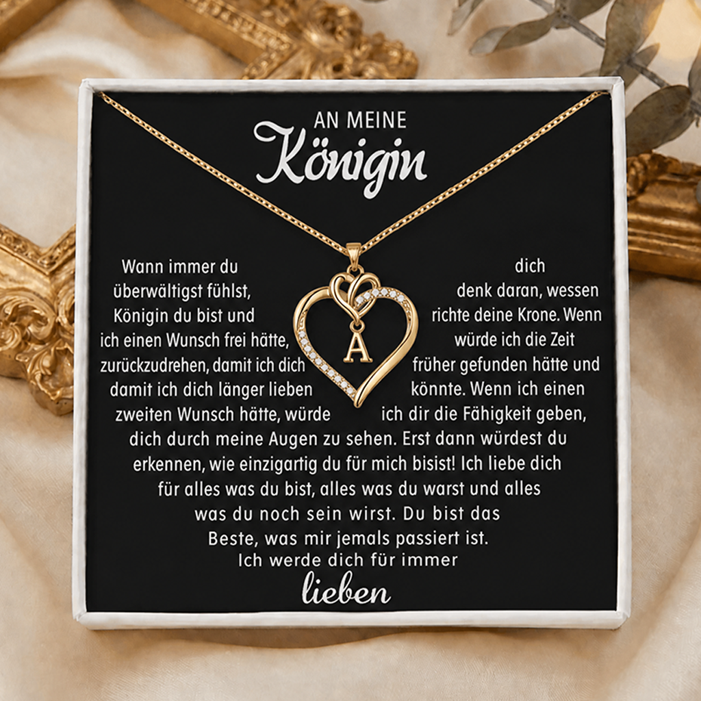 An meine Königin – Herzanhänger mit Initialen als Zeichen deiner Liebe