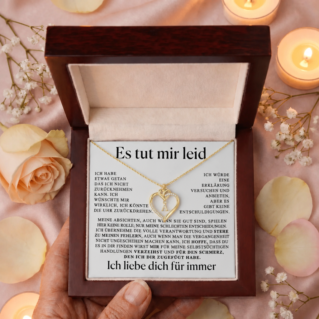 Entschuldigungsgeschenk für sie – Herzanhänger mit Initialen für deine Liebste