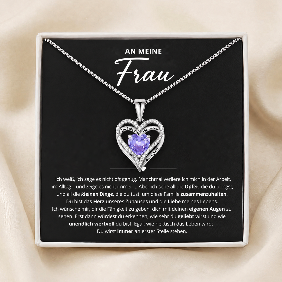 An meine Frau – Halskette Ich liebe dich für immer