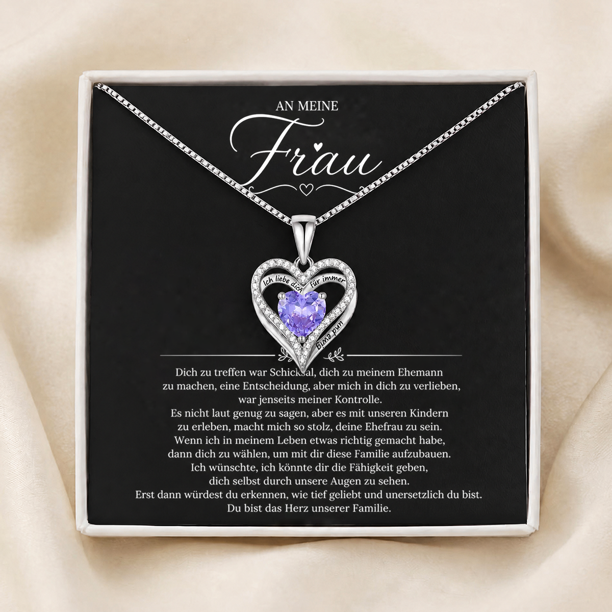 An meine Frau – Personalisierte Herzkette
