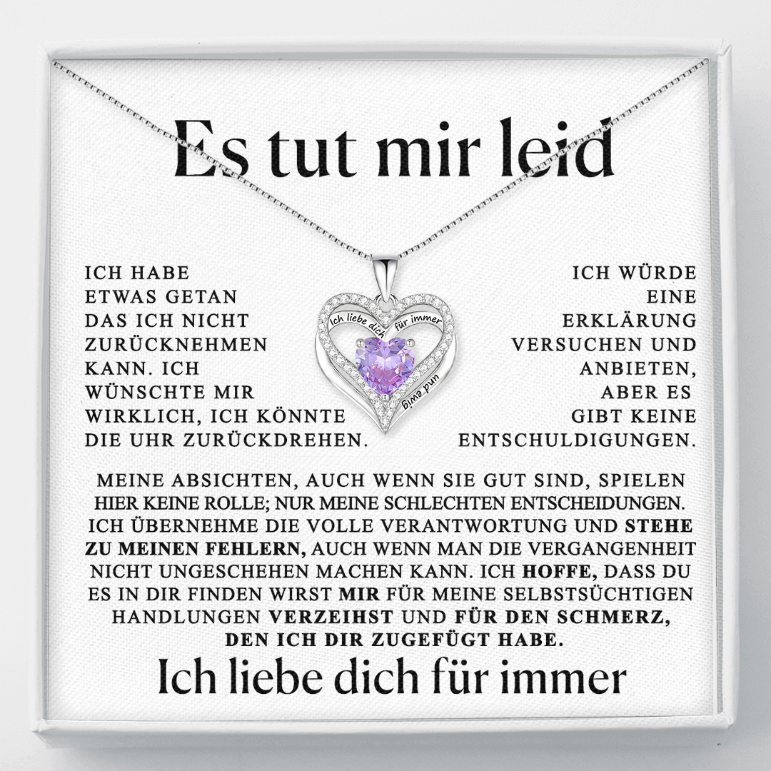 Entschuldigungsgeschenk für sie – Personalisierte Herzkette