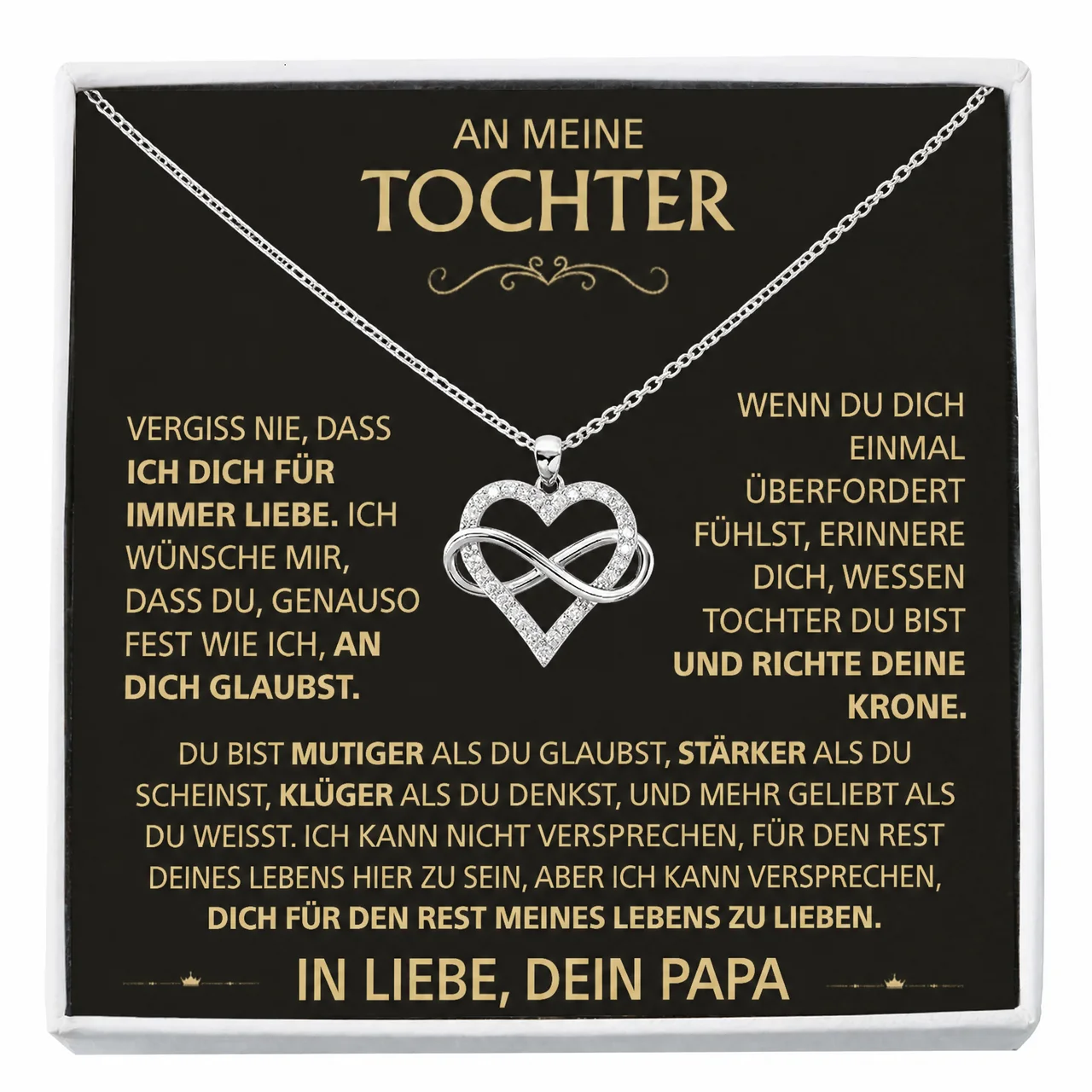 An meine Tochter – Halskette Ich liebe dich für immer