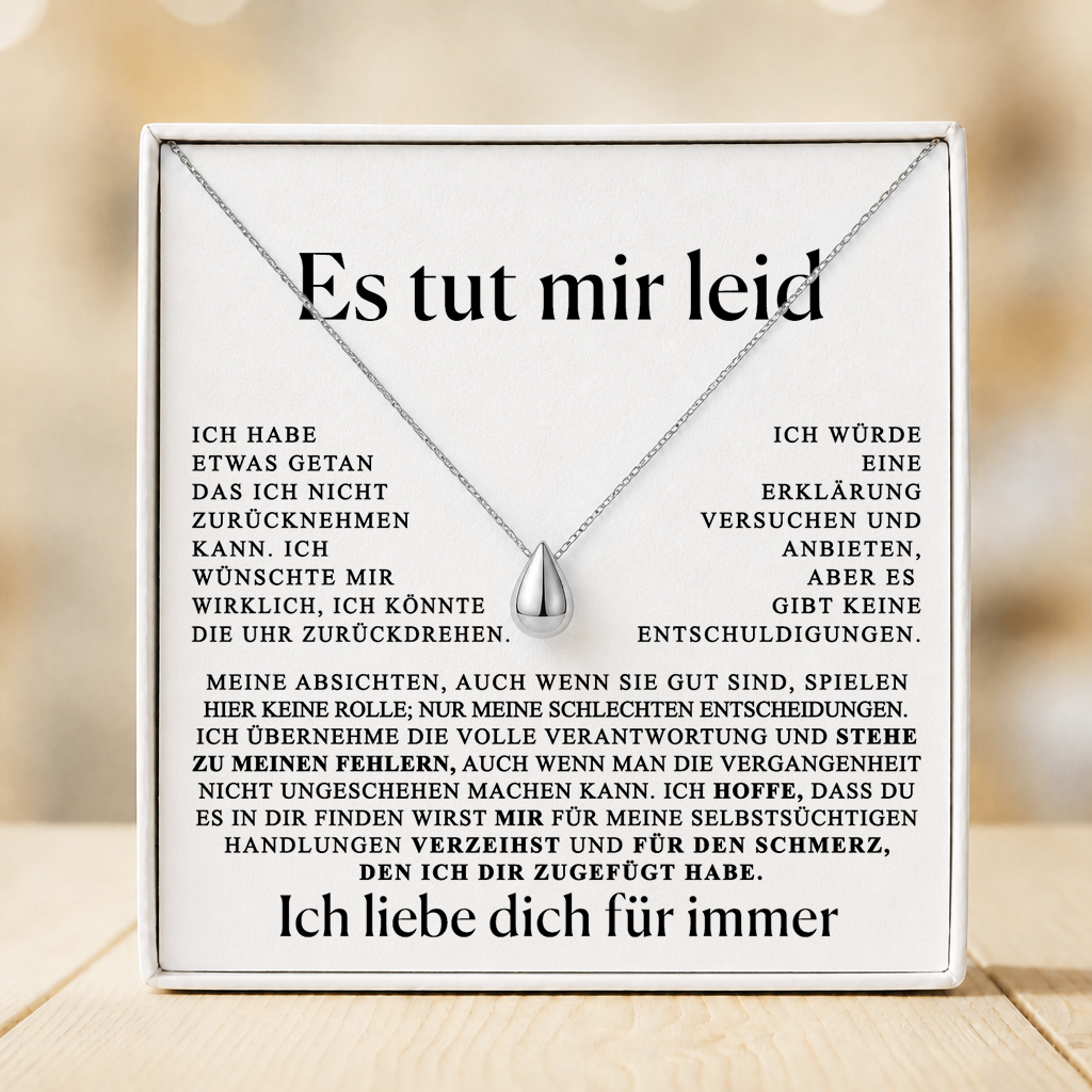 Entschuldigungsgeschenk für sie – Tropfenförmige Halskette