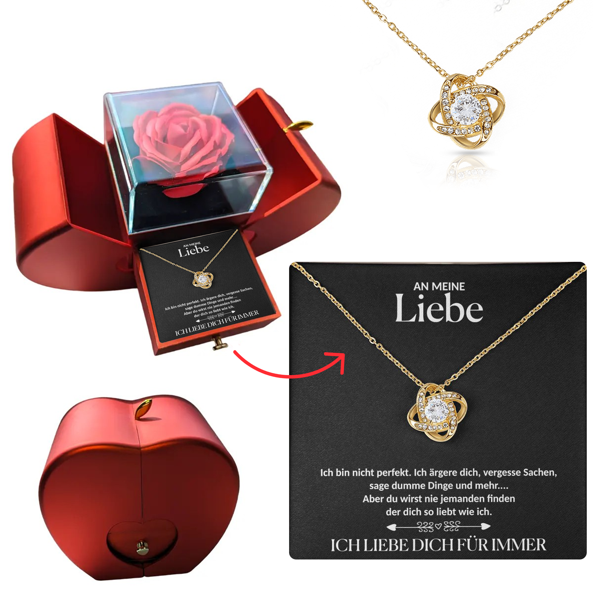 An meine Liebe - Für immer Rosenkette - Gold