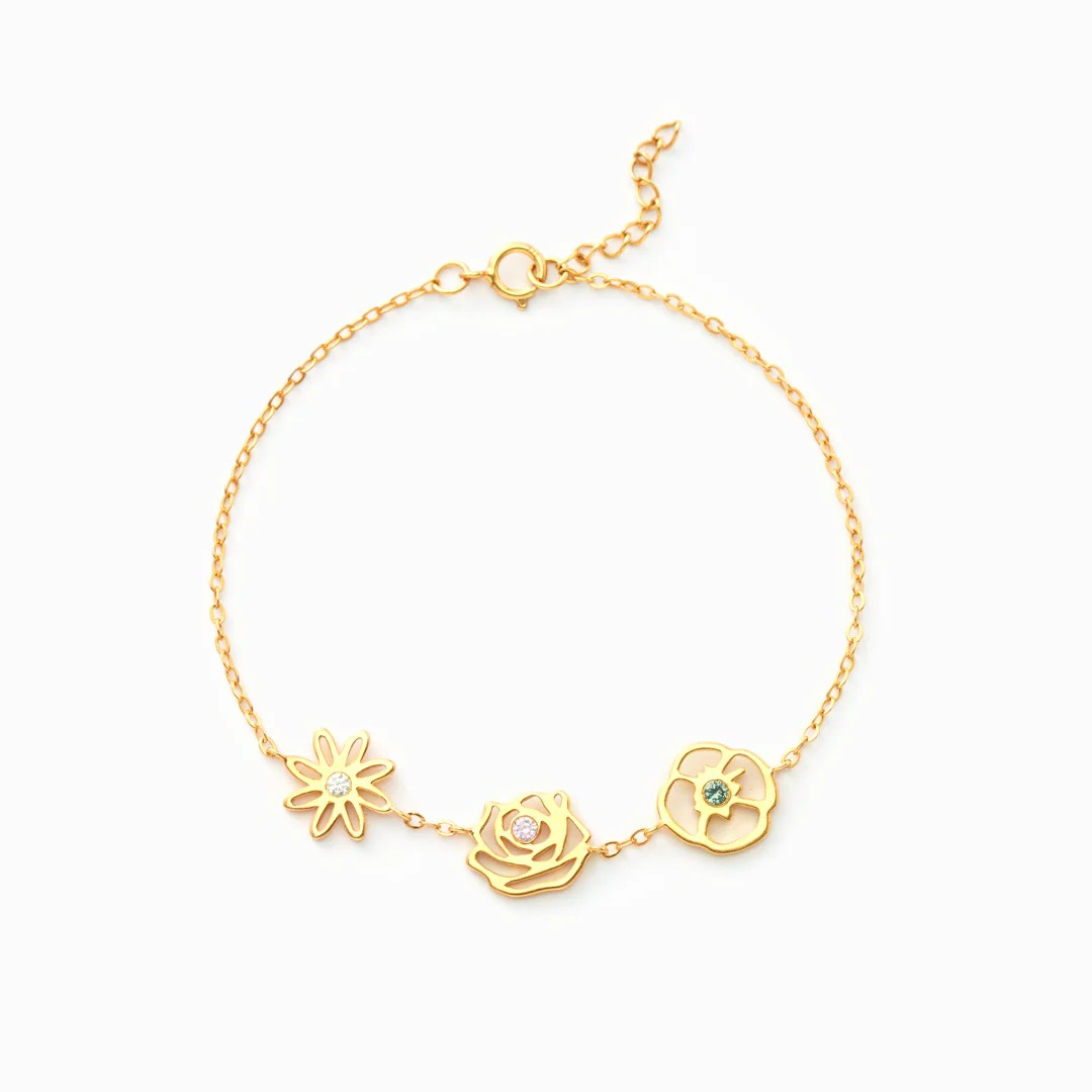 Geburtsblumenarmband - Geschenk für Tochter - Ehefrau - Mama
