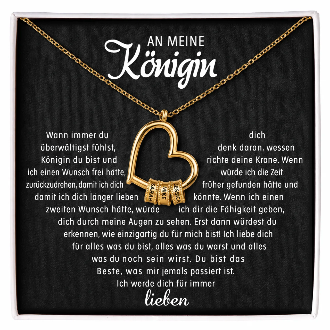 An meine Königin – Halskette Herz unserer Familie