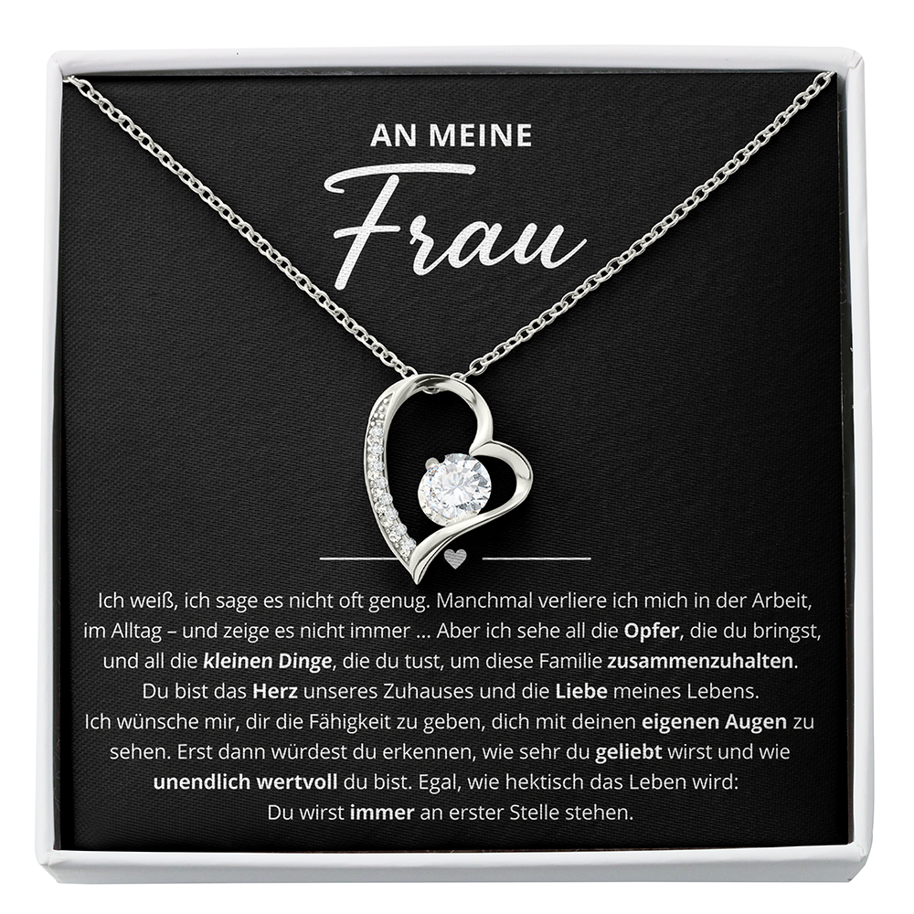 An meine Frau – Herzanhänger Halskette