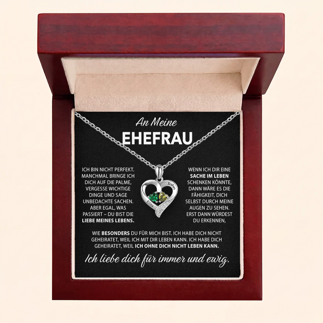 An meine Ehefrau – Personalisierte Herzkette