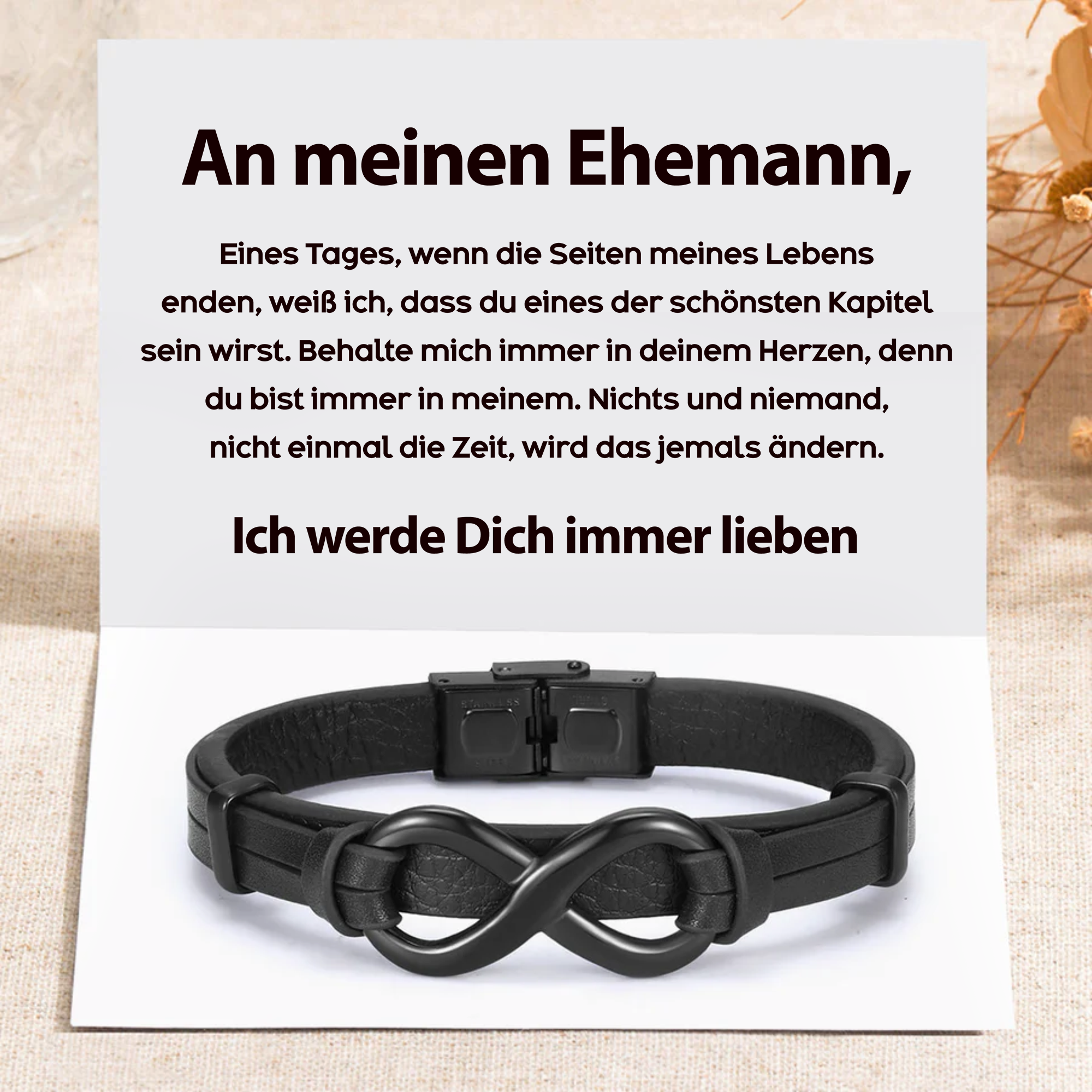 An meinen Mann - Unsere Liebe ist ewige Liebe - Braun