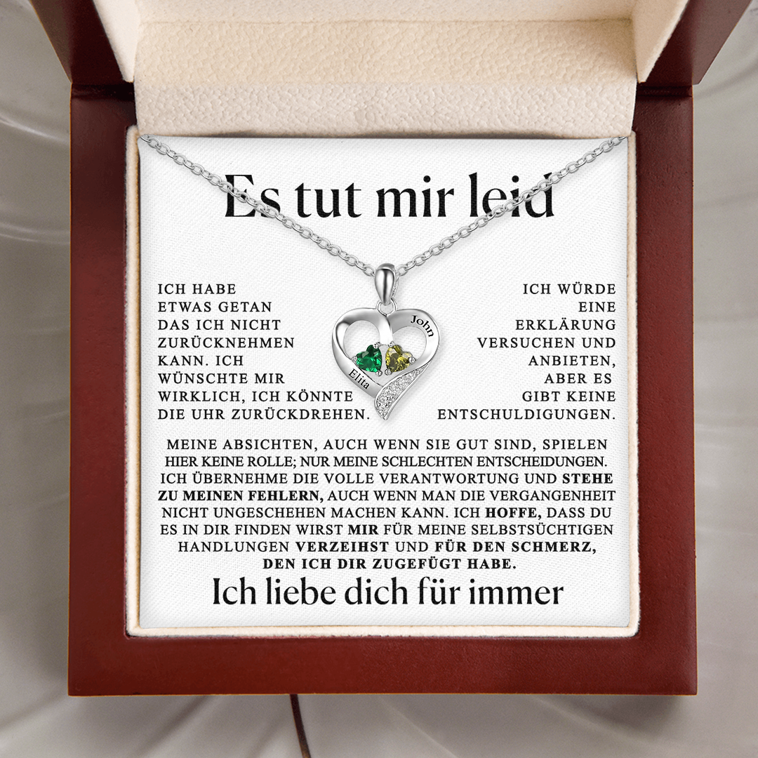 Entschuldigungsgeschenk für Sie - personalisierte Herzkette