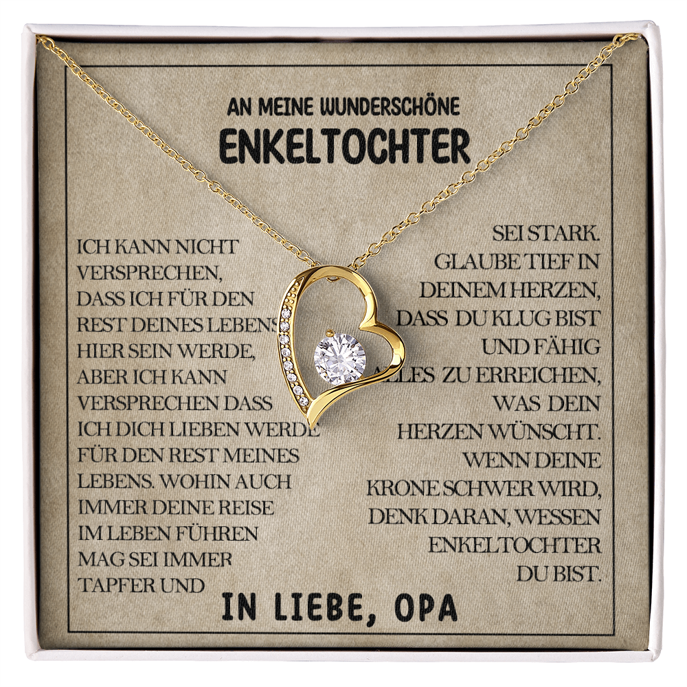 An meine wunderschöne Enkeltochter – Sei mutig und sei stark – Herz-Halskette