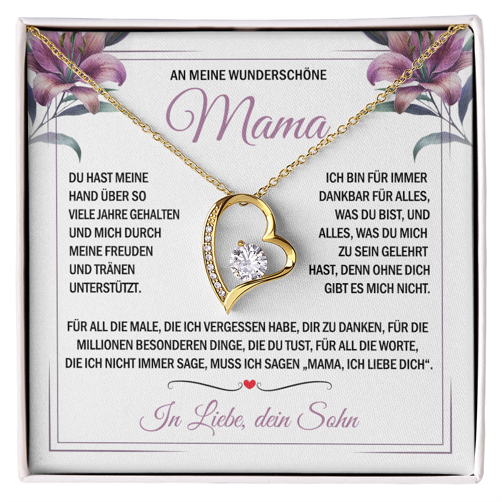 An meine Mama – Ohne dich gäbe es kein Ich – Herz-Halskette