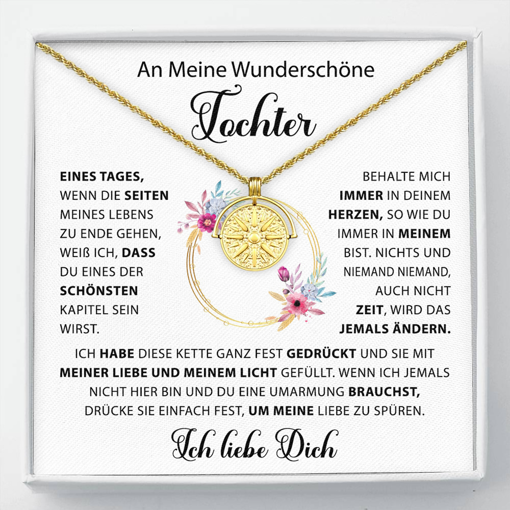 An meine Tochter – Immer leuchten – Sonne Halskette