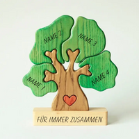 Holz-Weihnachtsbaum - personalisiertes Familien-Puzzle-Dekor