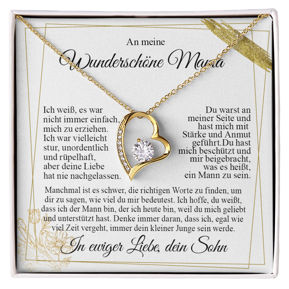 An meine Mama – Ich liebe dich Herz-Halskette