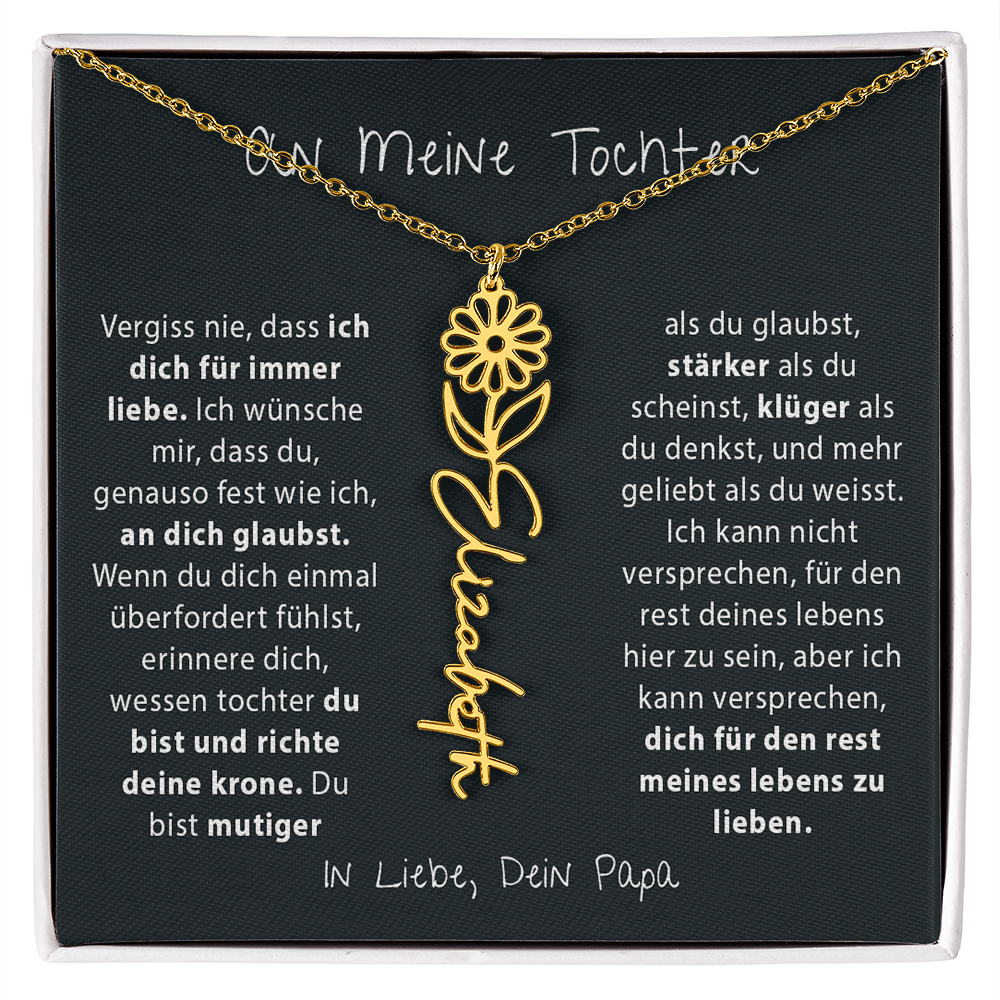 An meine Tochter – Geburtsblumen-Namenskette