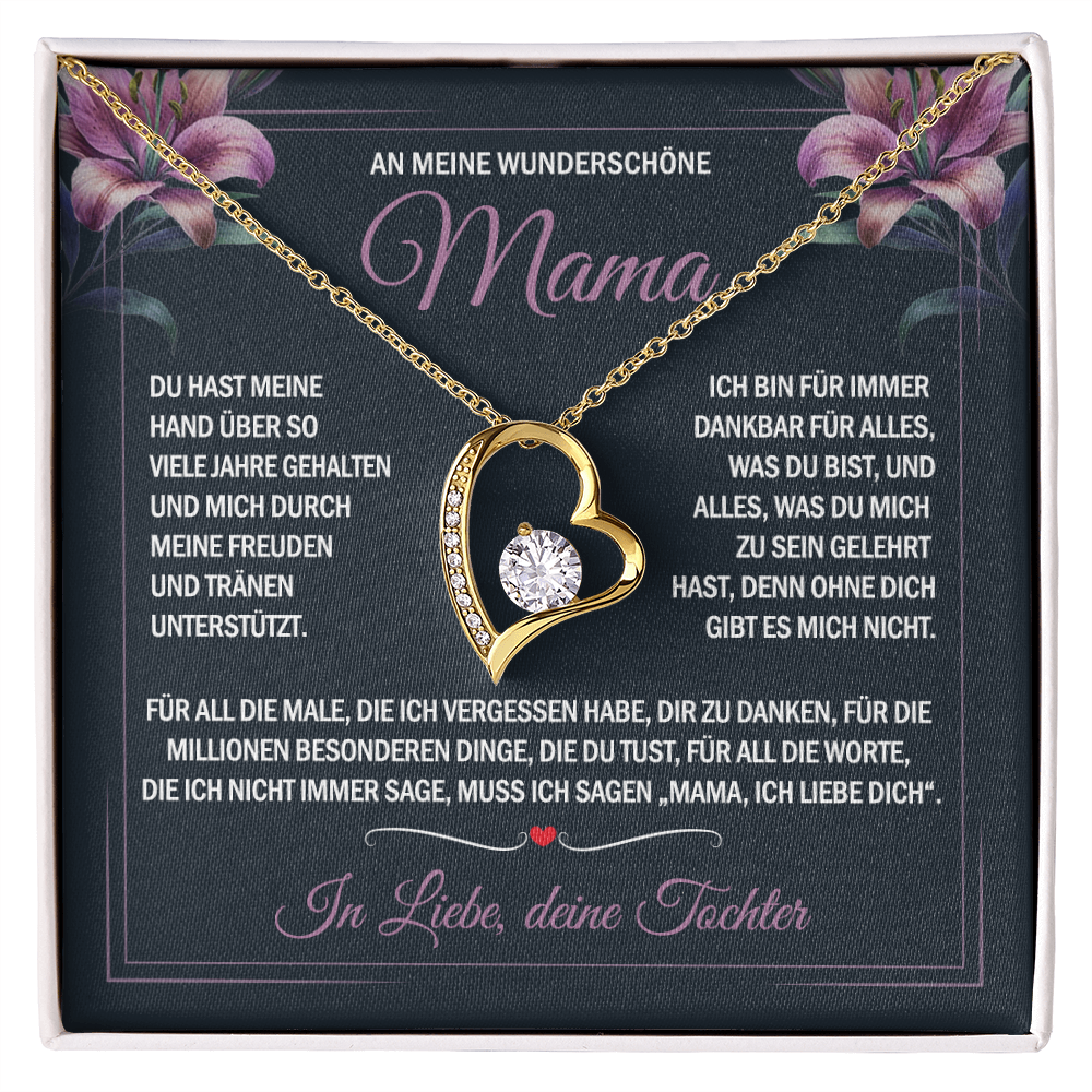 An meine wunderschöne Mama – Freude und Tränen – Herz-Halskette