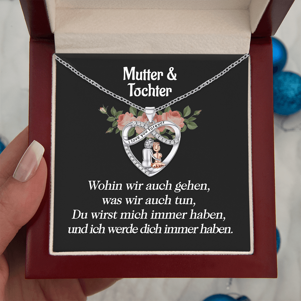 An meine Tochter – Du wirst mich immer an deiner Seite haben – Herz-Halskette