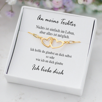 An meine Tochter – goldenes Armband mit Herzen