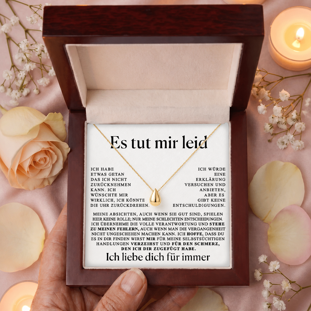 Entschuldigungsgeschenk für sie – Tropfenförmige Halskette