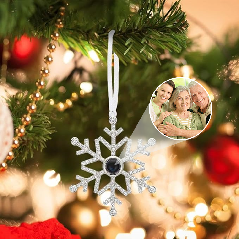 Personalisiertes Schneeflocken-Fotoornament