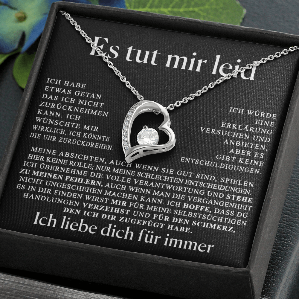 Entschuldigungsgeschenk Herzkette - Für immer Liebe