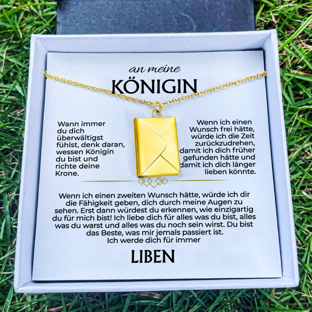 An meine Königin - Liebesbrief-Halskette