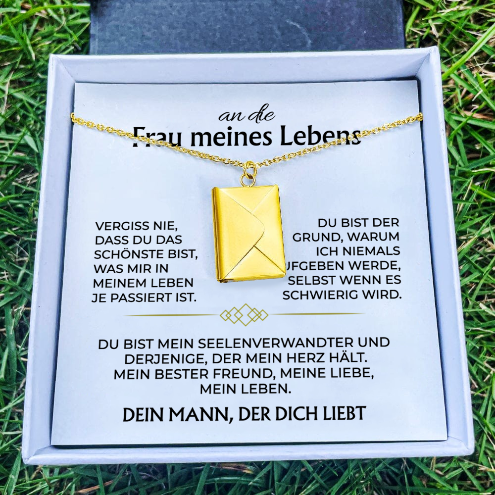 Frau meines Lebens - Liebesbrief-Halskette