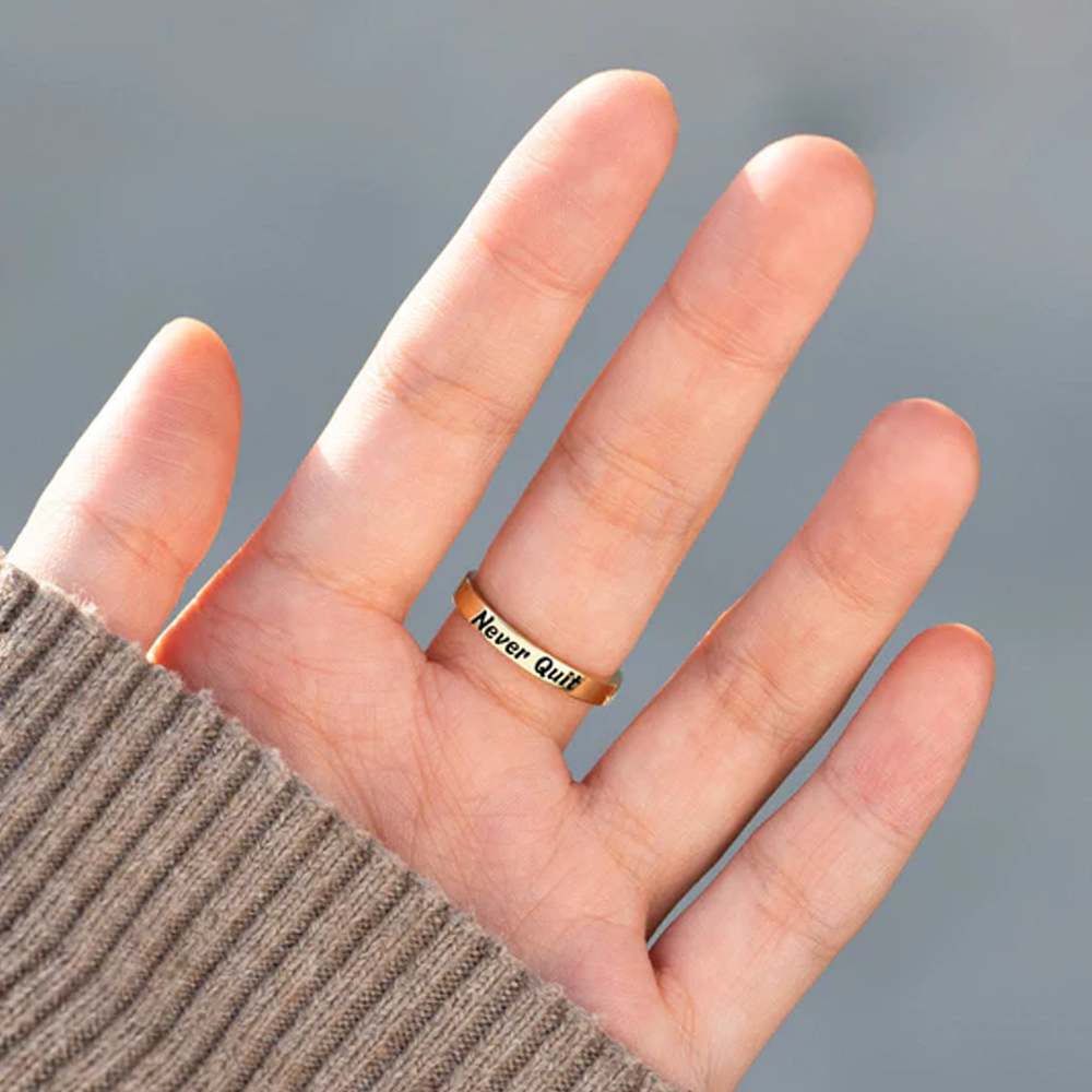 Liebe Tochter - Niemals aufgeben Goldener Kreuzring