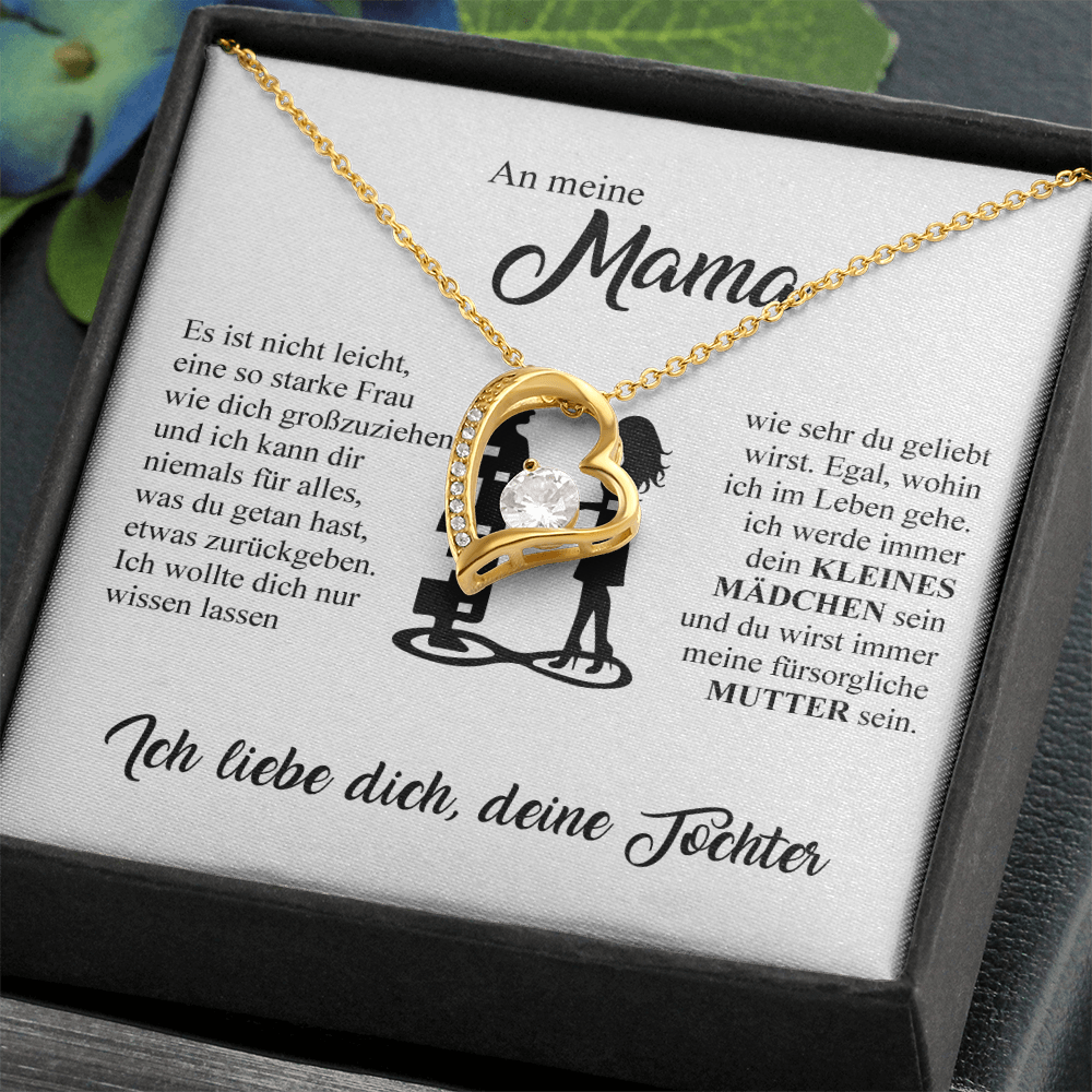 An meine geliebte Mutter - Herz-Halskette - Gold
