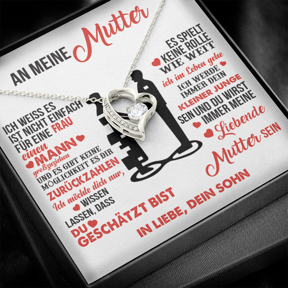 An meine Mutter – Ich bin dein kleiner Junge – Herz-Halskette