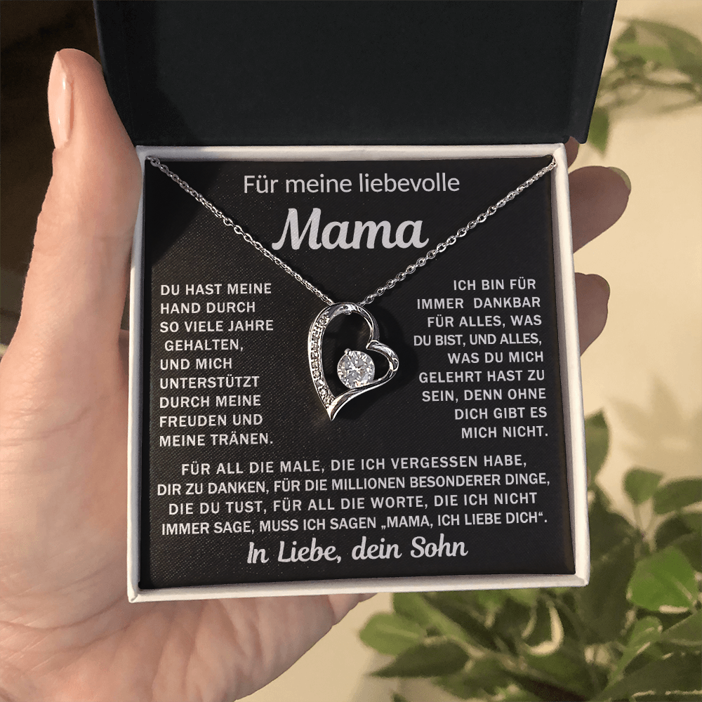 An meine liebende Mama - Herz-Halskette