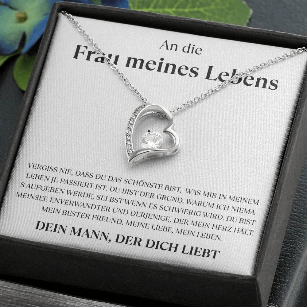 An die Frau meines Lebens - Liebesherz-Halskette