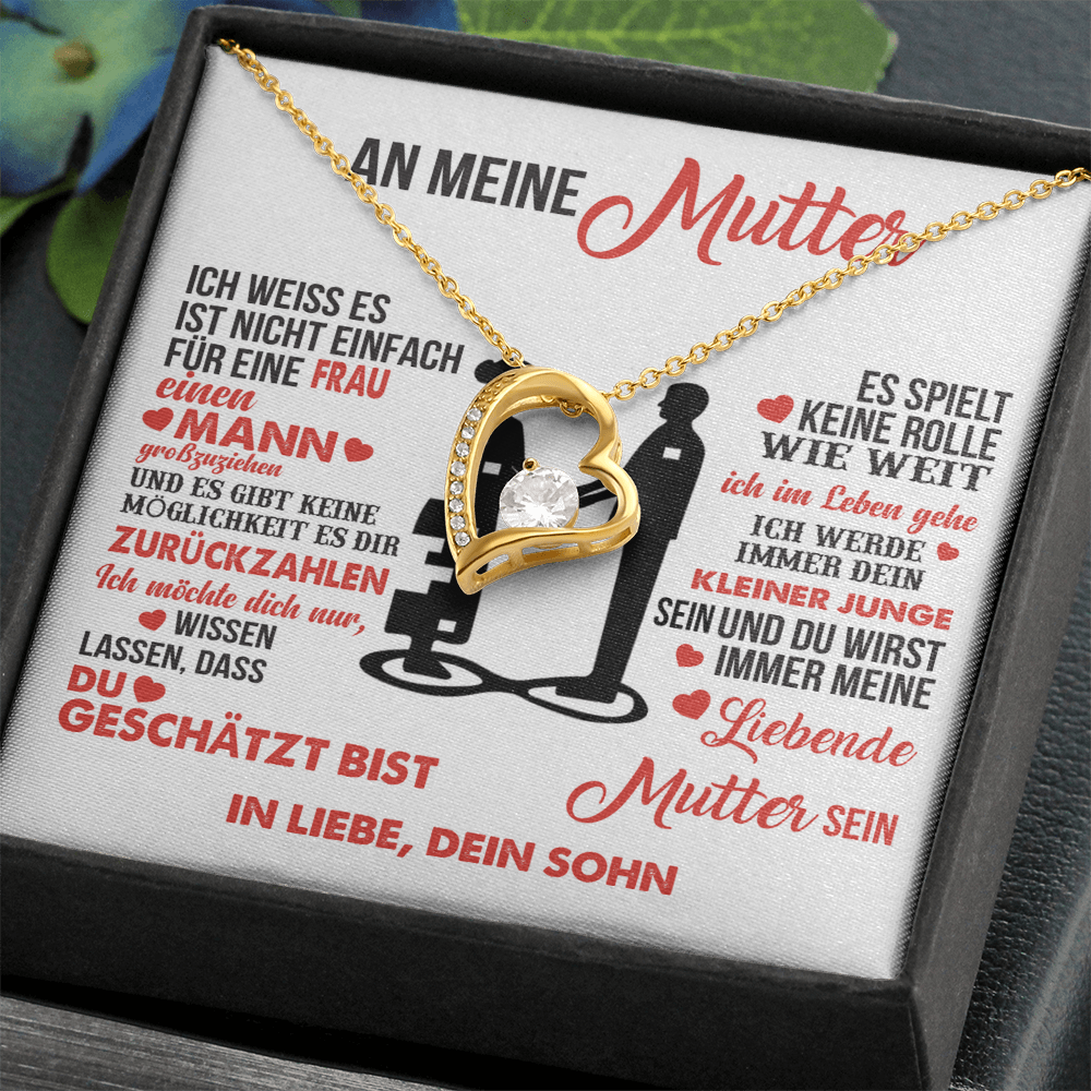 An meine Mutter – Ich bin dein kleiner Junge – Herz-Halskette