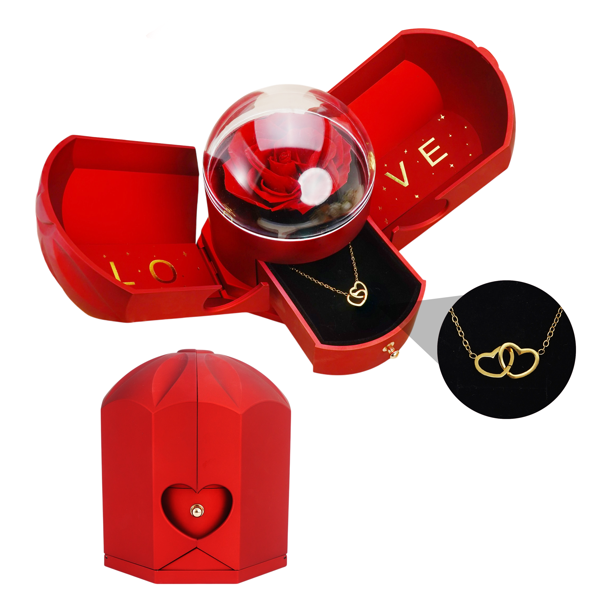 An meinen Seelenverwandten - Ewige Liebe Rosenbox - Roségold