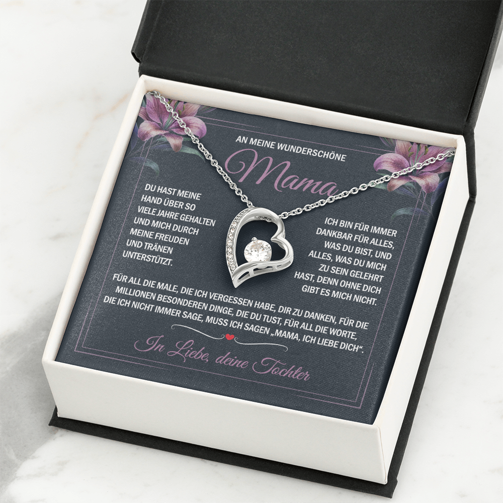 An meine wunderschöne Mama – Freude und Tränen – Herz-Halskette