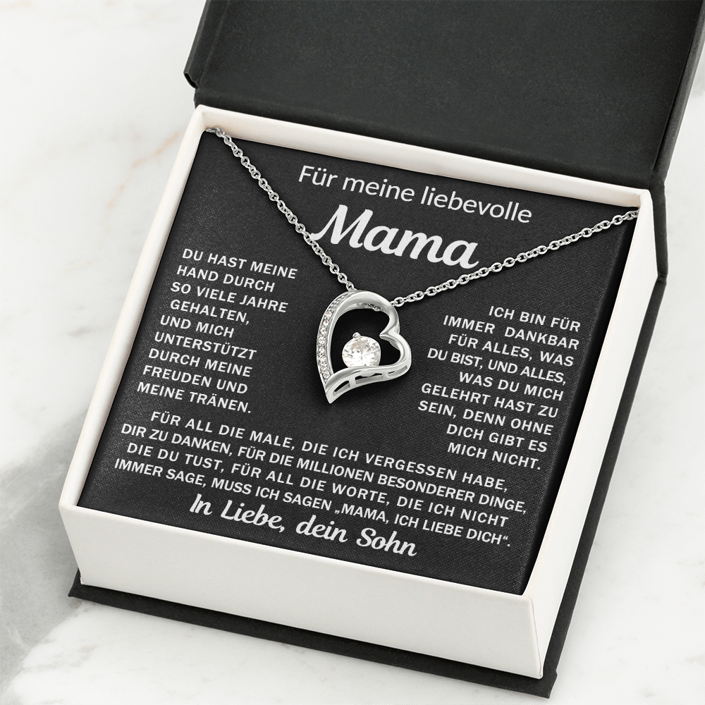 An meine liebende Mama - Herz-Halskette