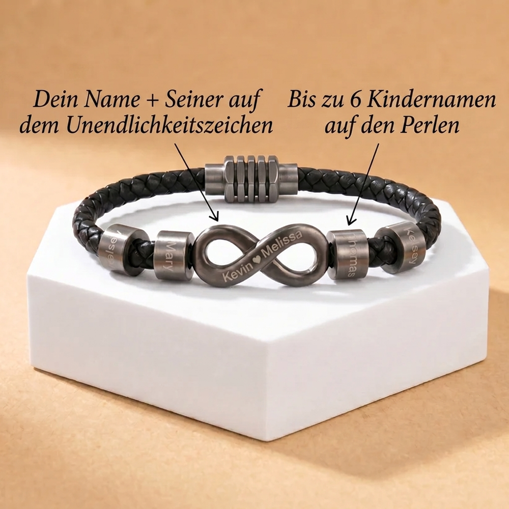 An meinen Ehemann – Personalisiertes Armband mit Familiennamen