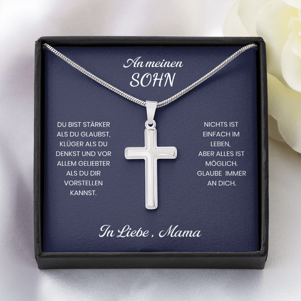 An meinen Sohn - Kreuz-Liebeskette
