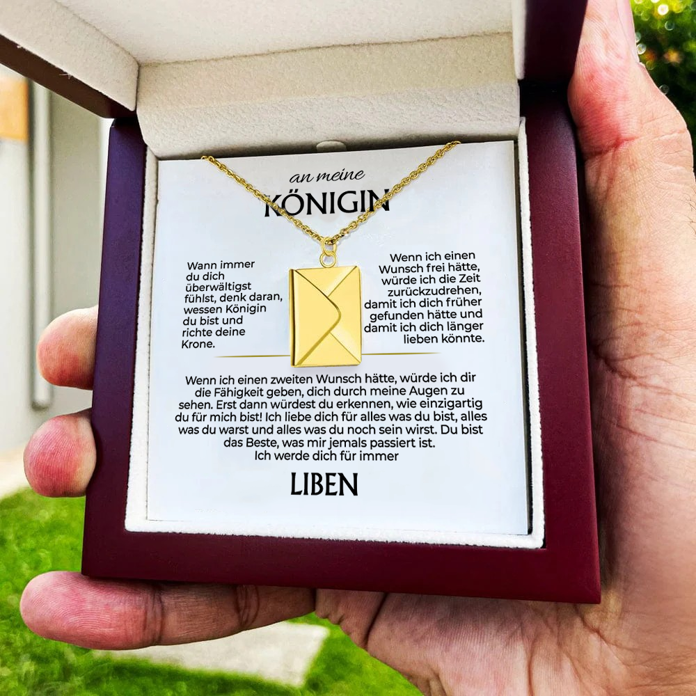 An meine Königin - Liebesbrief-Halskette