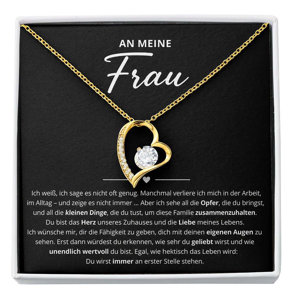 An meine Frau – Herzanhänger Halskette