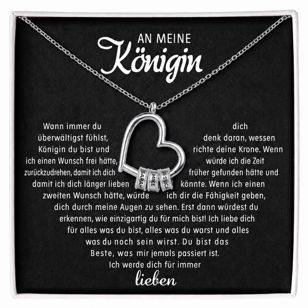 An meine Königin – Halskette Herz unserer Familie