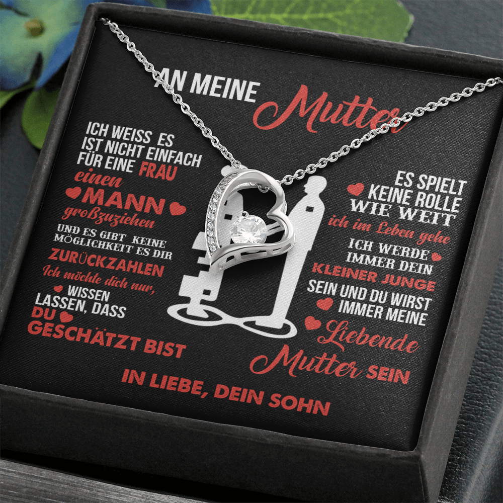 An meine Mutter – Dein kleiner Junge – Herz-Halskette