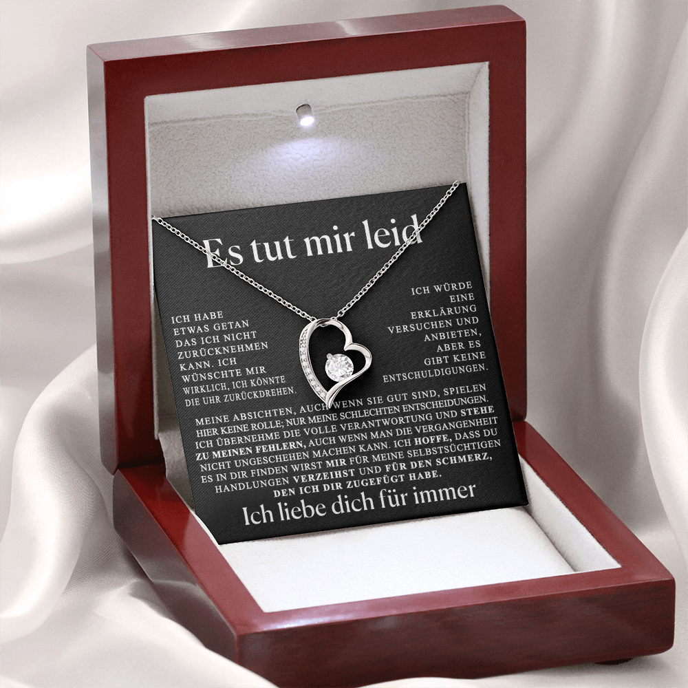 Entschuldigungsgeschenk Herzkette - Für immer Liebe
