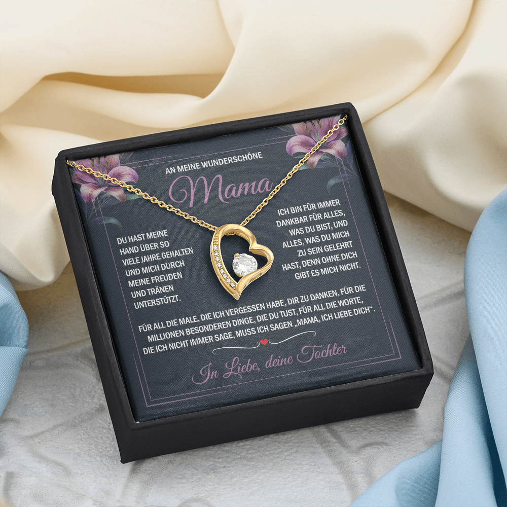 An meine wunderschöne Mama – Freude und Tränen – Herz-Halskette