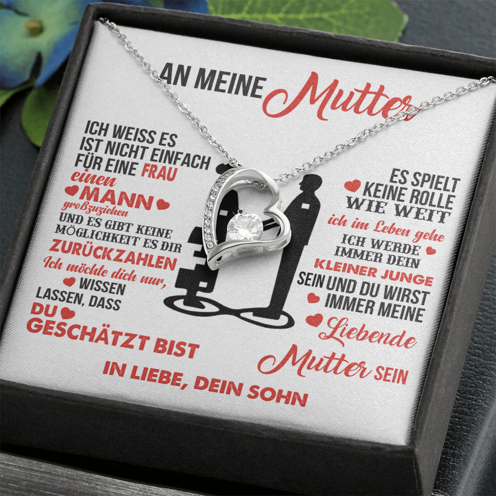 An meine Mutter – Ich bin dein kleiner Junge – Herz-Halskette