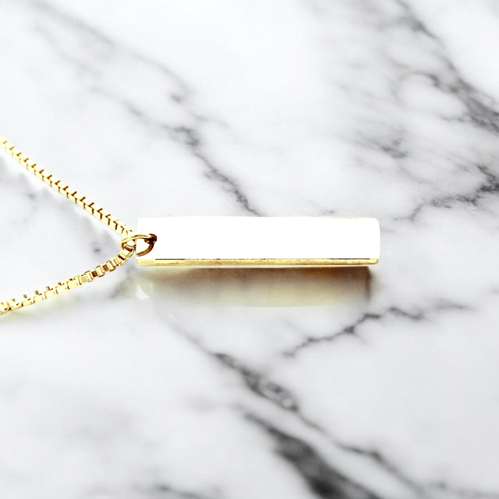 Personalisierte Halskette mit Blick-Anhänger - Gold