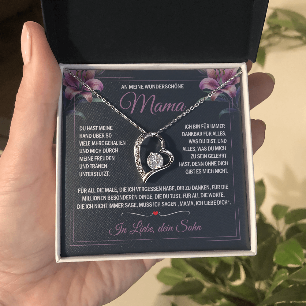 An meine Mama – Freude und Tränen – Herz-Halskette